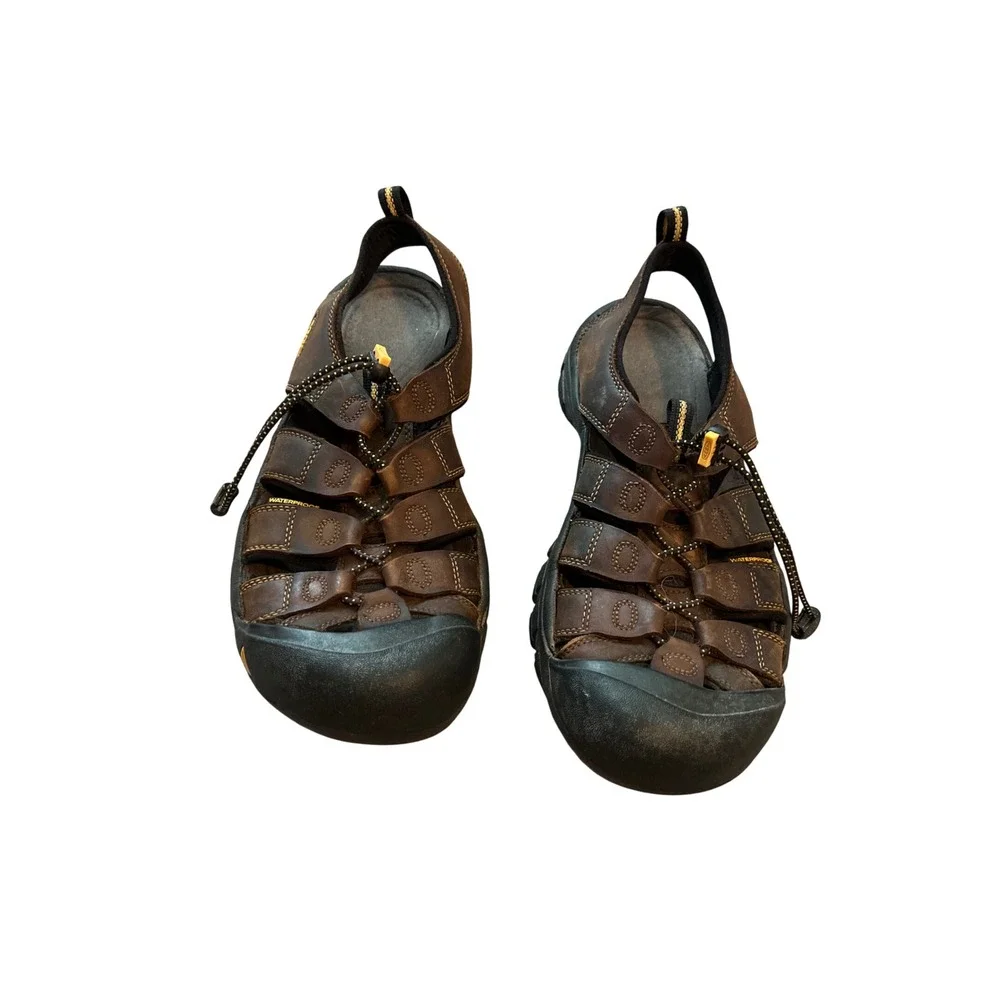 Keen Newport H2 Brown Leather Waterproof Hiking Sandals Mens 11